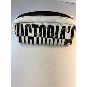Victoria's Secret White Black Makeup Bag Pouch Case